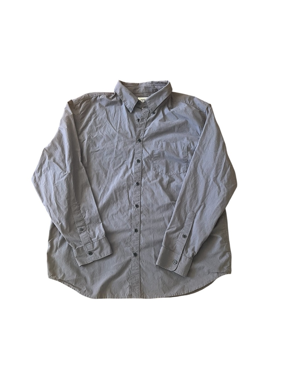 Old Navy Men's Blue and White Mini Stripe Button-Up Shirt
